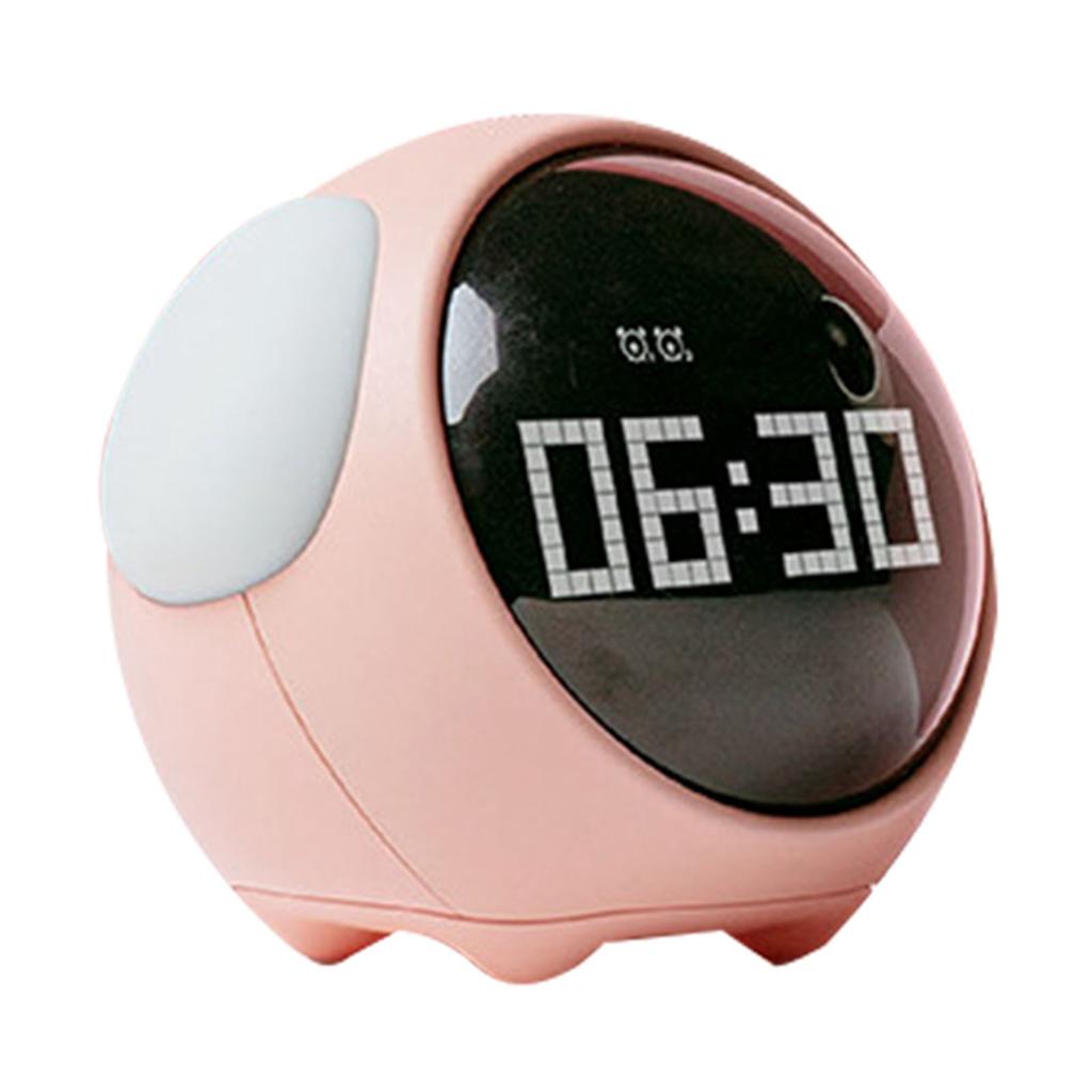 Ausdrucksuhr Niedliche Hundeform Multifunktionale LED Digitaler Wecker Sprachaktiviertes Nachtlicht Rosa