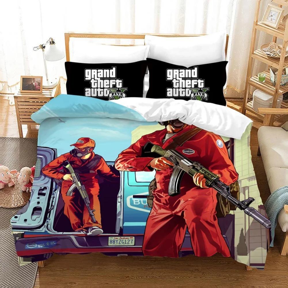Grand Theft AutoGameDuvet Cover  Children's Birthday Gift with Zip Room Decor for Teenagers Adulte  Microfibre Duvet Cover
