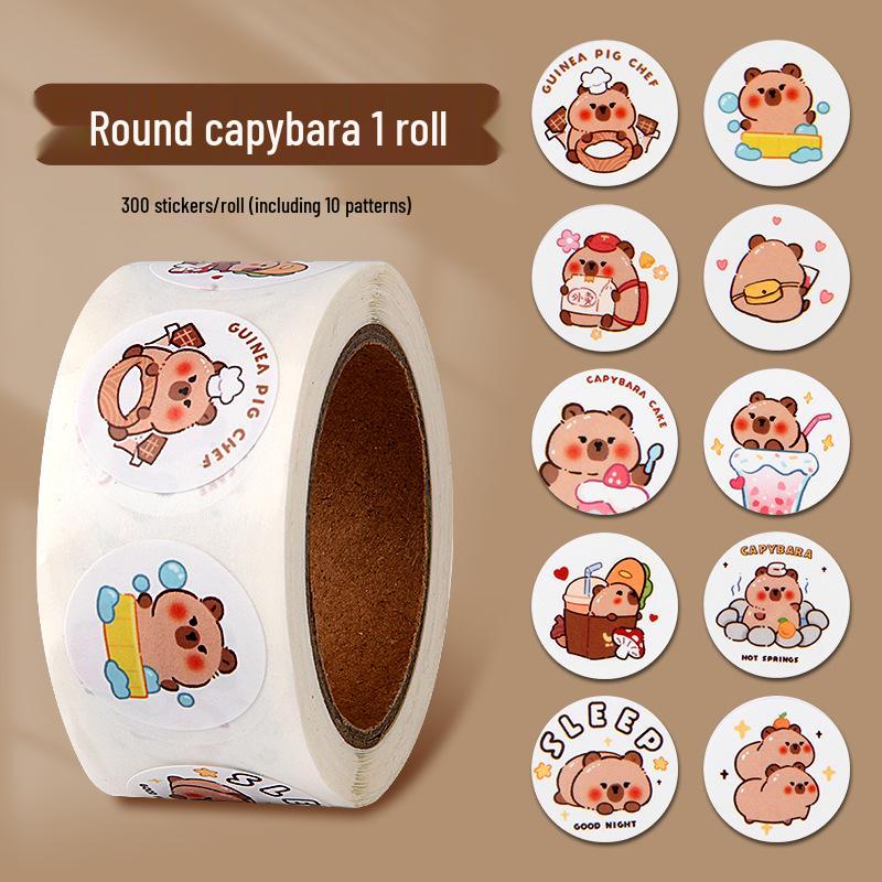 

Милые мультяшные наклейки с капибарами - Самоклеящийся декор для дневника своими руками