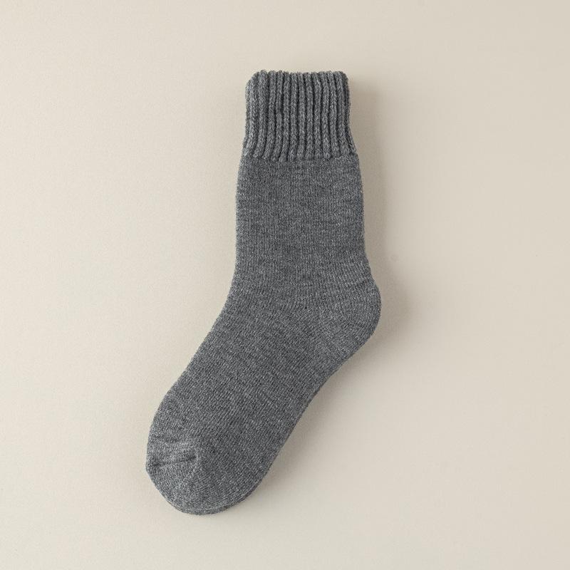 

5/10 пар утолщенных носков для женщин на осень-зиму: Однотонные флисовые носки средней длины с петлями, утепленные, для дома, тепла, сна, для пола, послеродовые носки 5 Pairs