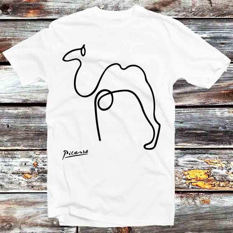 

Picasso Camel One Line Drawing Art T Shirt B860 2XL