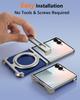 Oatsbasf Metal Frameless Phone Case for Samsung Galaxy Z Flip 7 with 360° Rotatable Stand Magnetic Shockproof Protective Cover