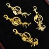 3D Lucky Cat & Dinosaur Metal Keychain - Promotional Gift Keyring Pendant