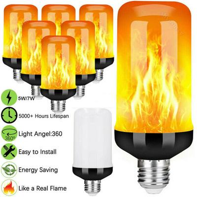 E14 E27 B22 90 LED Flame Effect Fire Light Bulb Flickering Flame Bulb Lamp Decor for Home