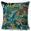 Cartoon Animal Pillowcase Dragon Fox Firebird Printed Linen Cushion Cover Living Room Sofa Car Decorative Pillowcase 45*45Cm