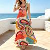 A-Line Maxi Dress Bohemian Style Loose Sleeveless Flowy Dress,Lightweight Breathable for Summer Casual Daily & Vacation,Versatile Long Dress