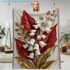 1pc Floral Print Blanket, Lily of the Valley Theme, Multiple Sizes Available, Suitable for Living Room, Bedroom, Study, Office, Balcony