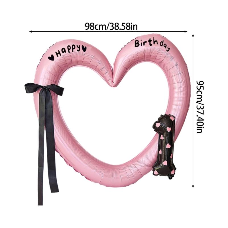 Oversized Heart Frame Balloon Birthday Balloon for Birthday Celebration Baby Showers Wedding Backdrops Embellishment