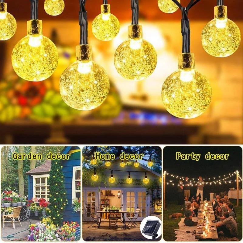 Solar Powered 50 LED String Lights Garden Path Yard Decorative Lights Outdoor Waterproof