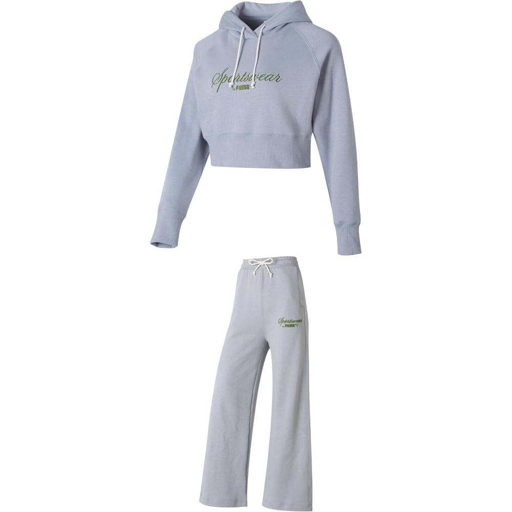

Puma Comfortable Hooded Casual Pullover Knit Sweatpants Set Women Sweatpants Set 626044-63+626045-63 M