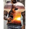 Dog Animal Pattern 3D T-shirt for Summer Men's Casual Round Neck Plus Size T-shirt Top 6XL