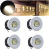 4-Piece 3W LED Mini Recessed Ceiling Downlight, Warm White, Adjustable Brightness for Kitchen, Stairs, Closet, Hallway, DIY Lighting, Showcase Light,