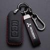 Leder Autoschlüsselhülle Abdeckung Schale für Mitsubishi Lancer Outlander ASX Eclipse Cross Pajero Shogun Schlüsselanhänger Zubehör