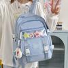 New simple solid color campus student schoolbag fashionable versatile large capacity junior high school student backpack women