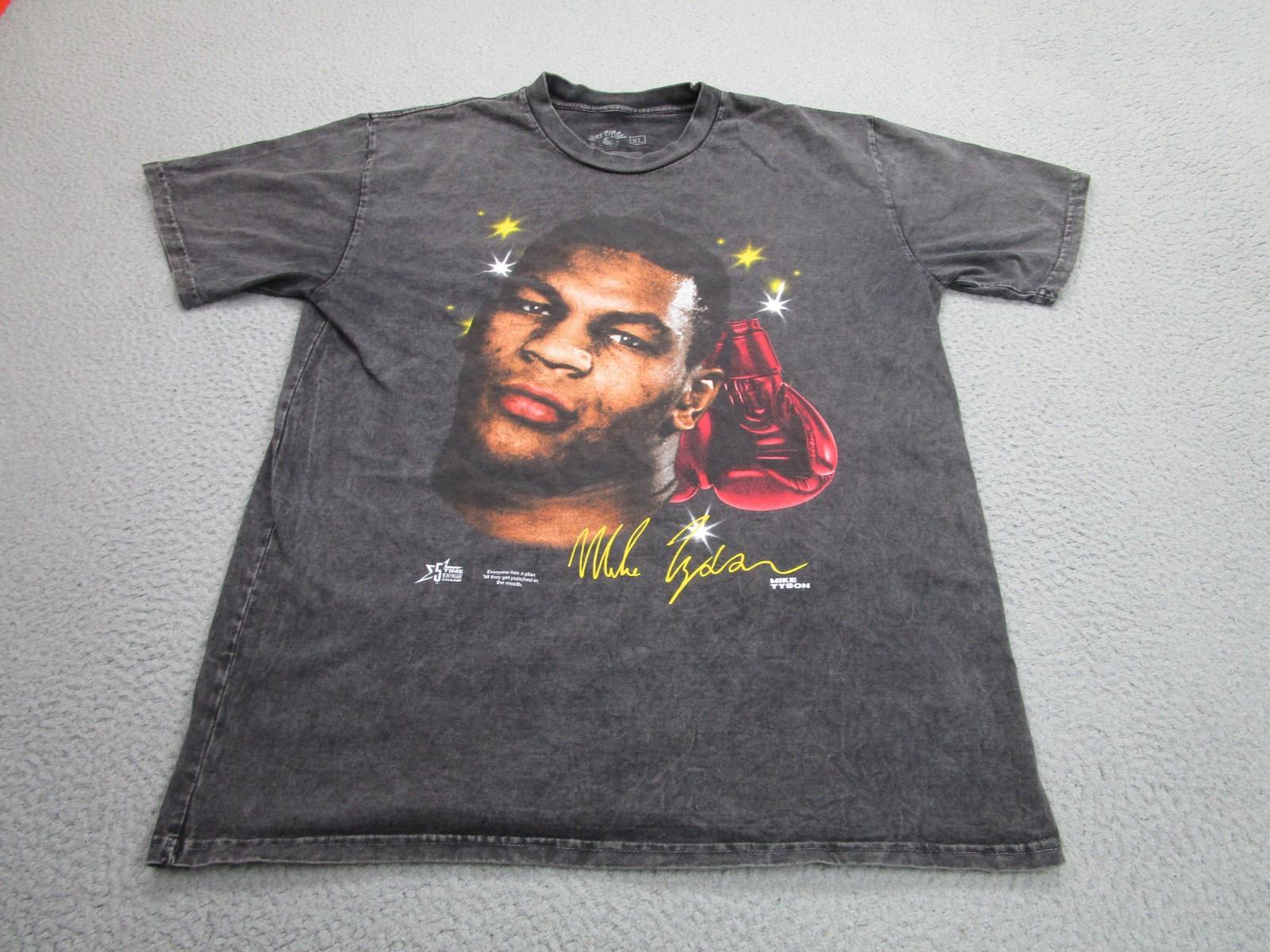 Mike Tyson Shirt Mens XL Gray Retro faded Boxing Quote Graphic Tee 5 Time Champ XXXL