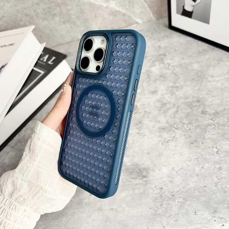 Magnetische Luxus-Eis-Haut Wärmeableitung Stoßfeste Hülle Für iPhone 17 16 15 14 13 12 Pro Max Für Magsafe Kabelloses Lade Cover