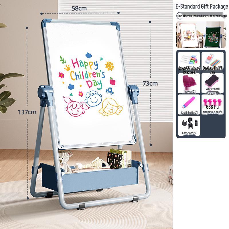 Portable Children's Magnetic Easel with Blackboard & Whiteboard for Graffiti