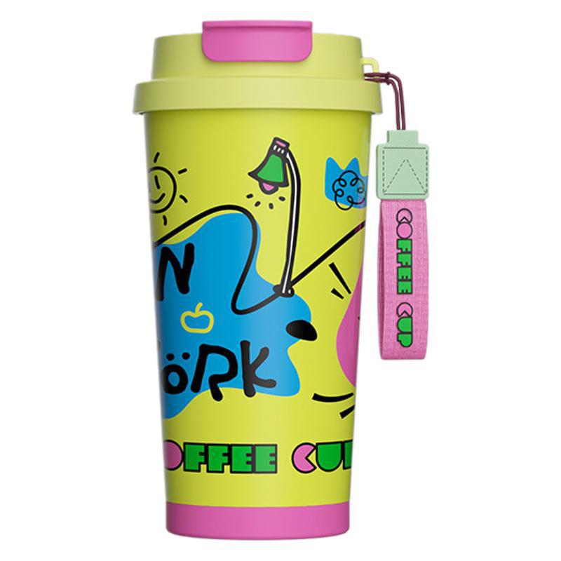 

Cartoon creative 316 stainless steel thermos cup high value portable accompanying double drink coffee cup student cute water cup 360ml