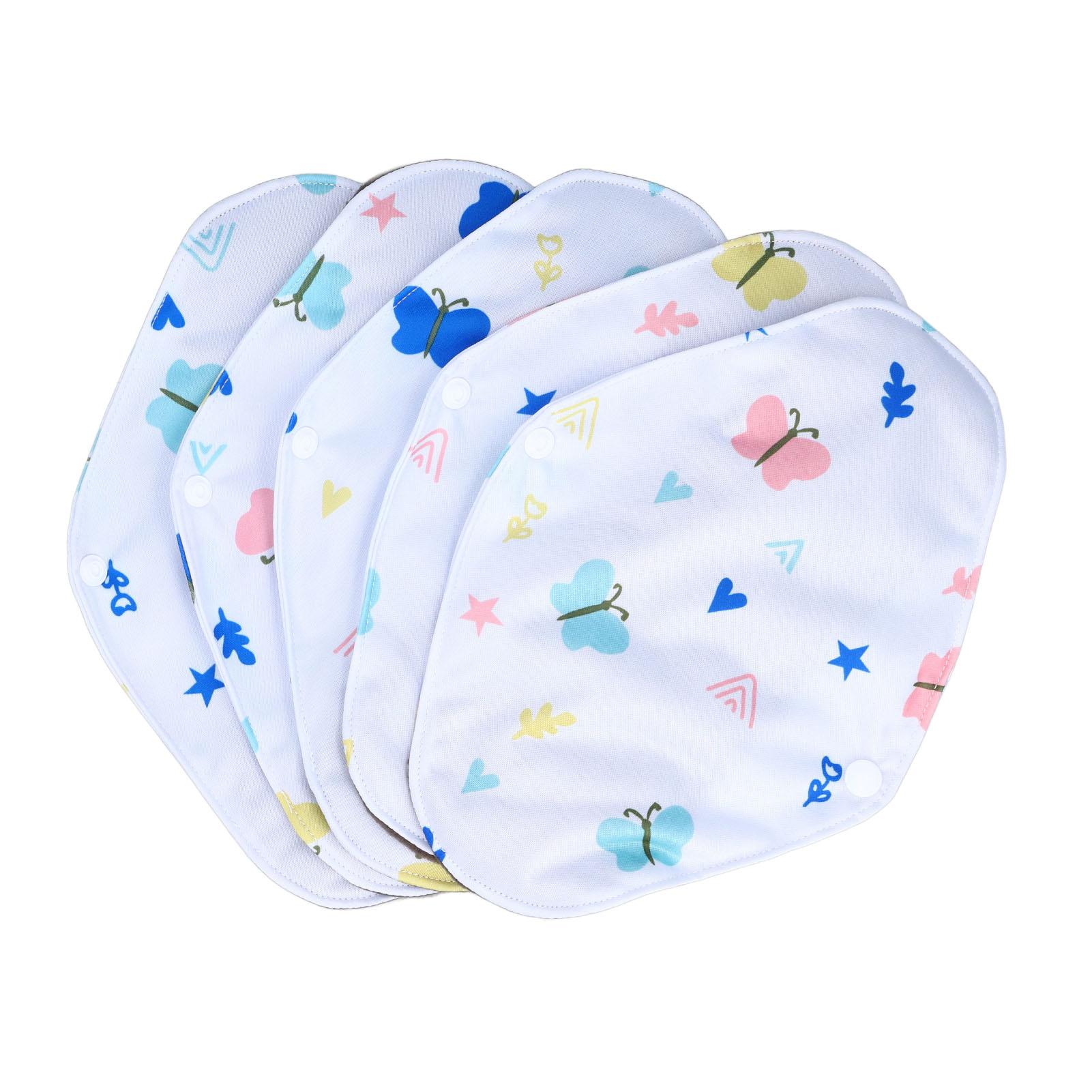 

5pcs Washable Sanitary Pad Waterproof Printing Brthable Reusable Bamboo Charcoal Pad for Postpartum Physiological Period