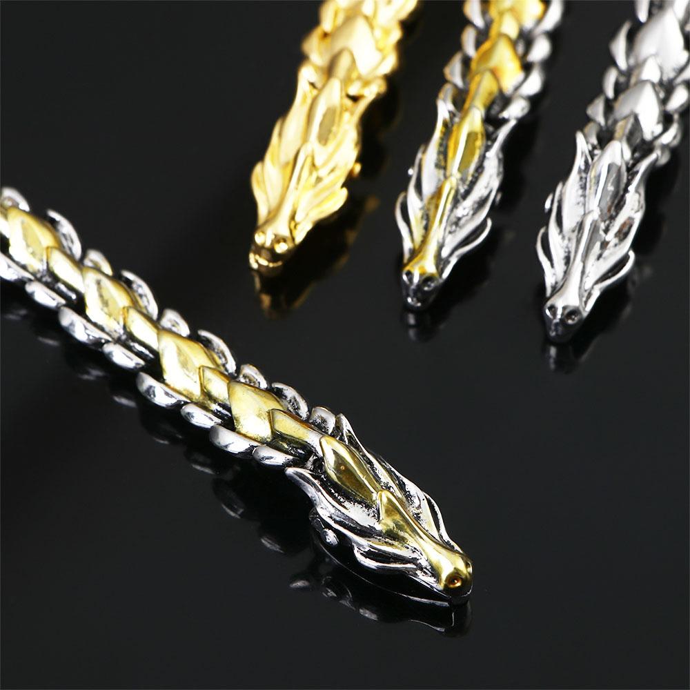 Exaggerated Retro Dragon Teenager Jewelry Chain Bracelet Men's Accessories Gold Dragon Bracelet