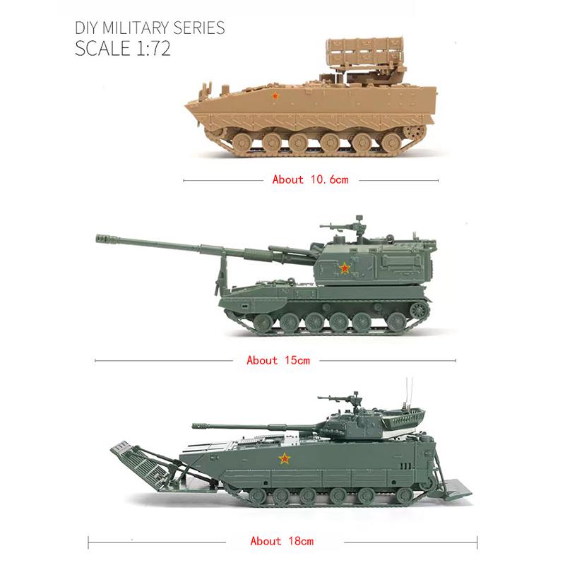 1/72 Military Puzzle Model Army Toy Self Propelled Cannon Self Propelled Anti Aircraft Gun Truck Tank Car Plastic Assembly Playthings