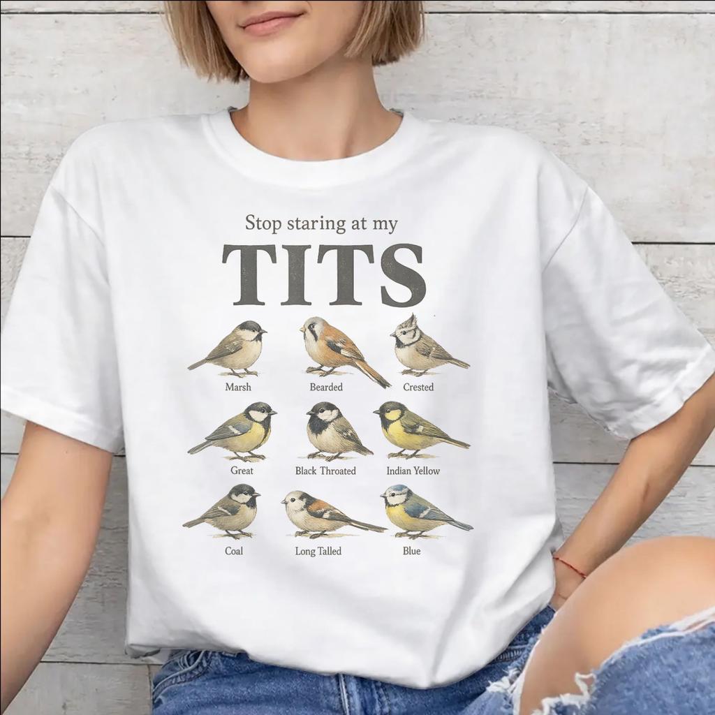 Unisex Unisex Funny Bird Meme I Love Tits T Shirt Cotton Graphic Printed TShirt Top Clothing