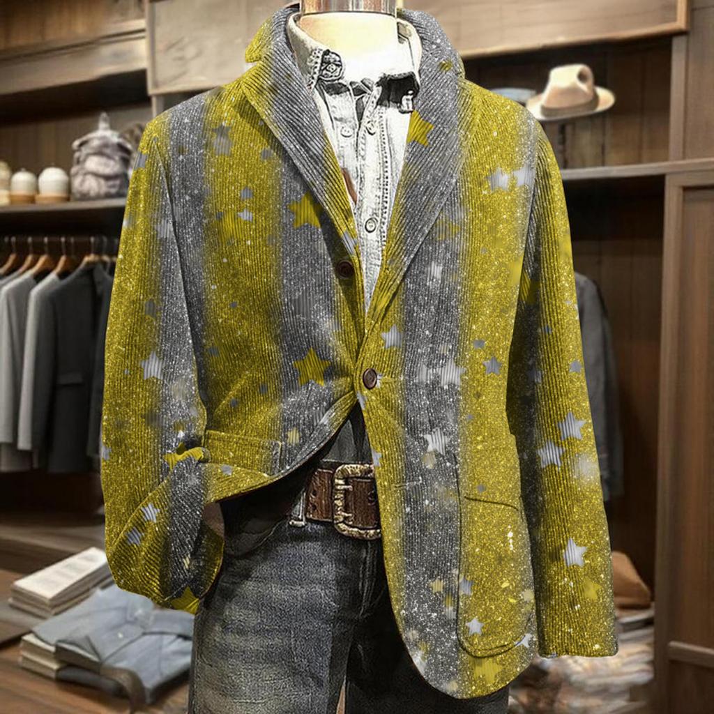Pánská business casual móda Tištěná manšestrová bunda