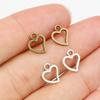 50pcs Small Hollow Heart Charms Pendant 10x8mm Zinc Alloy DIY Jewelry Making Accessories Finding for Necklace Earrings