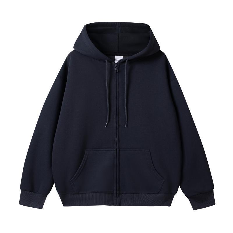 Men's Heavyweight 350g Zippered Hooded Sweatshirt - Trendy Spring/Autumn Cardigan for Couples
