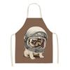 Aprons Cute Dog Printed Cotton Linen Kitchen Apron