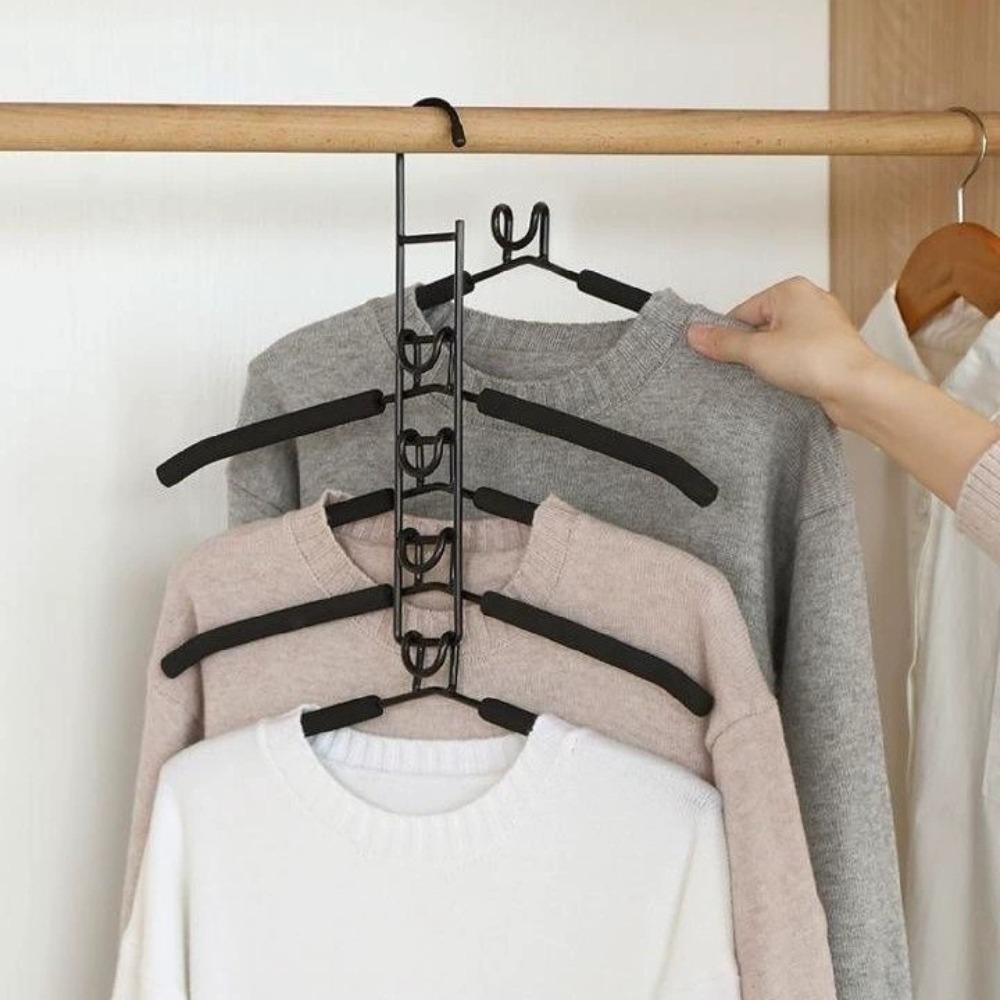 Space Saving Clothes Hanger 5 Layer Storage Holder New Clothes Drying Rack  Home Gadgets