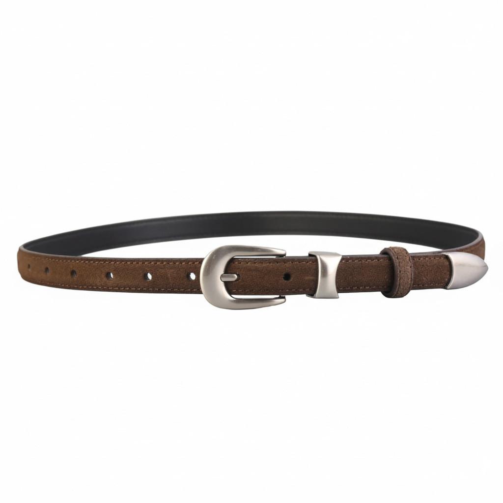 Minimalist Leather Belt For Women With Alloy Buckle For Casual And Office Wear