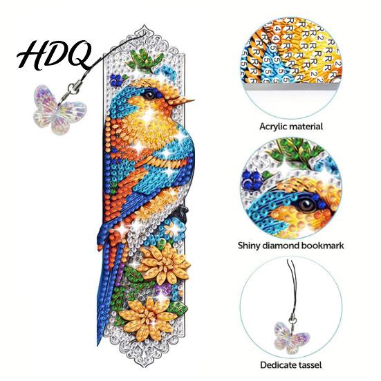 DIY Craft Kits for Adults Faux Diamond Art Bookmark Kit Halloween Book Marker Pumpkin And Ghost Pattern Animal Bird Page Crafting Kit Adults,