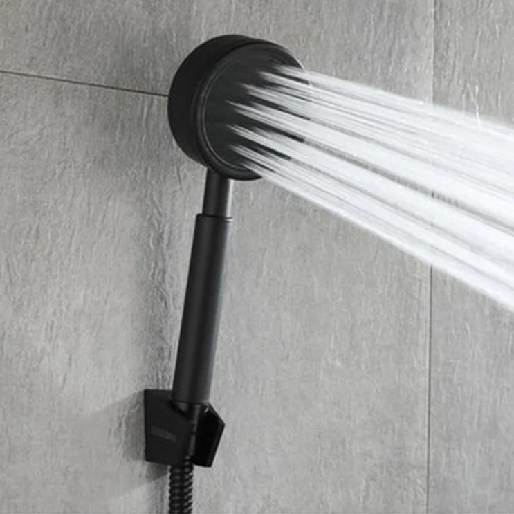 Black Stainless Steel Shower Head Fall Resistant Durable High Pressure Showerhead for Bathroom Handheld Water Saving Shower Set