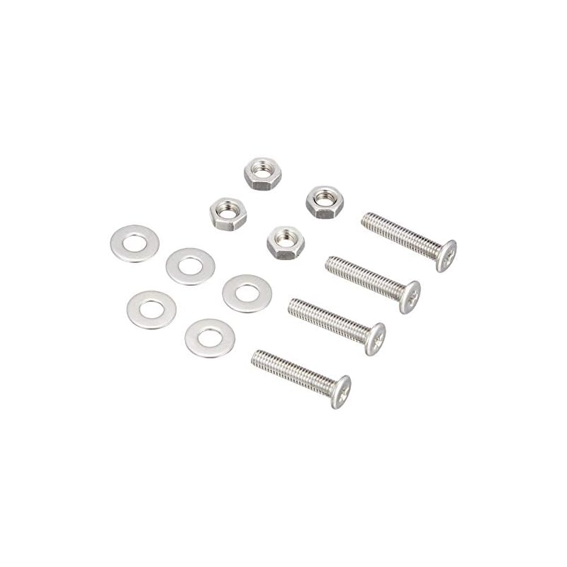 DAIDOHANT Ultra-Low Profile Screw Set (with Nut and Washer), Hanging Pack, Stainless Steel, (Nominal Diameter d) 3mm x (Length L) 15mm (Quantity: 4