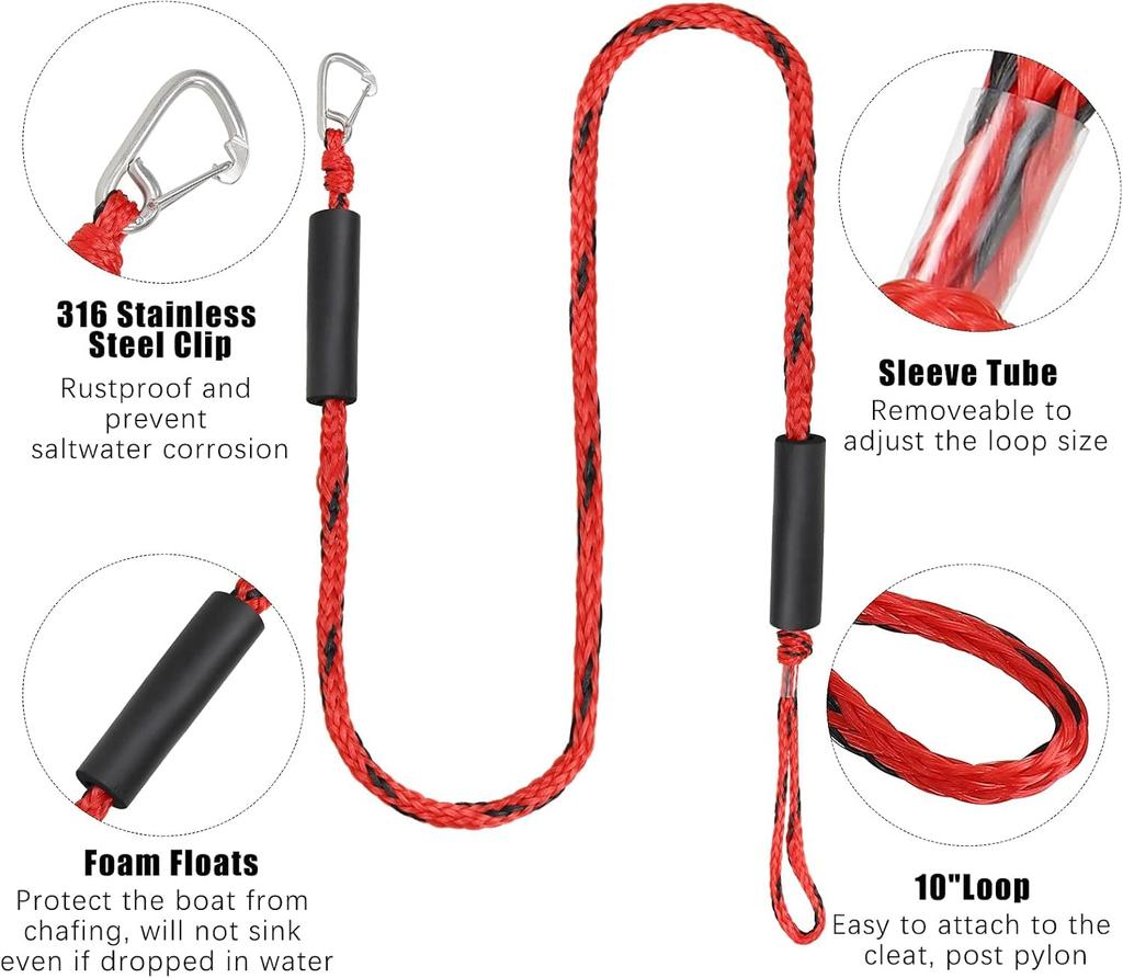 Bungee Dock Line 4ft Boat Towing Rope Telescopic 4~5ft Absorb