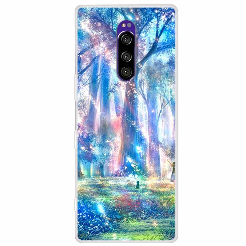 For Sony Xperia 1 Case Luxury Animals Transparent Cover for Sony Xperia1 XZ4 SO-03L SOV40 J8110 J9150 J8170 Phone Shells Covers