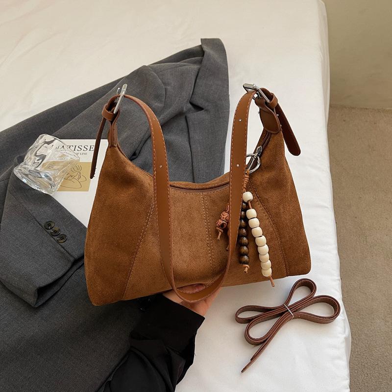 Simple casual baguette bag women's autumn new fashion frosted one-shoulder crossbody bag