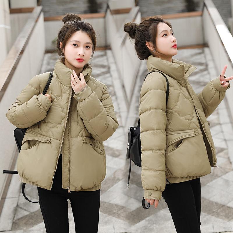 Winter Women's Short Down Cotton Jacket Warm Korean Fashion Stand Up Collar Cotton Jacket