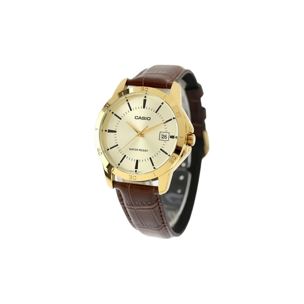 Casio Cheap Casio Standard Quartz Men s Wristwatch MTP-V004GL-9A Gold Tone Leather Band