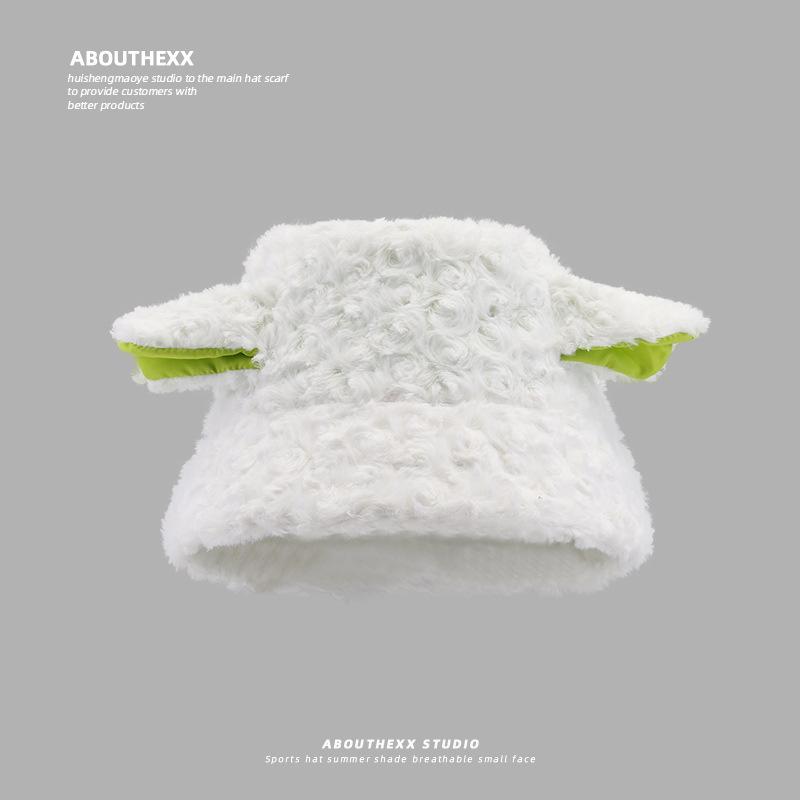 Cappello di Lana Carino con Orecchie d'Orso Giapponese per Donna in Autunno e Inverno Nuovo Caldo Cappello a Maglia che Mostra il Viso Protezione per Collo e Orecchie Cappello