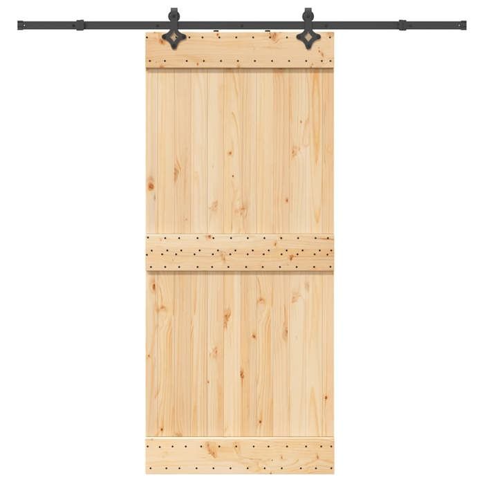 VidaXL Sliding Door and Hardware Kit 90x210 Cm Solid Pine 3332685