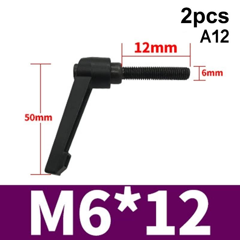 2Pcs M4 M5 M6 M8 Clamping Lever Machinery Adjustable 7-Shaped Handle Locking External Male Thread Knob