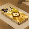 Golden Q Patterned Tempered Glass Design for iPhone16 17 ProMax 1514 1312 11ProMax Phone Case Camera Cover Shockproof Hard Back