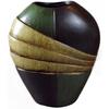 Ceramic Vase In Dark Green and Beige Colors 18x15x7 Cm