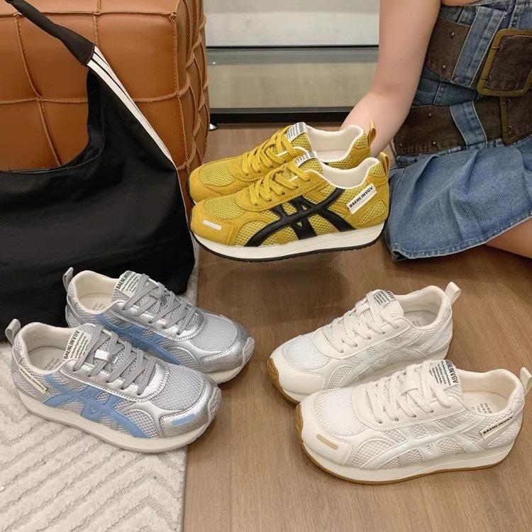 

Thick-soled inner height-increasing shoes women s shoes new summer mesh breathable white shoes casual sports shoes 40 синий