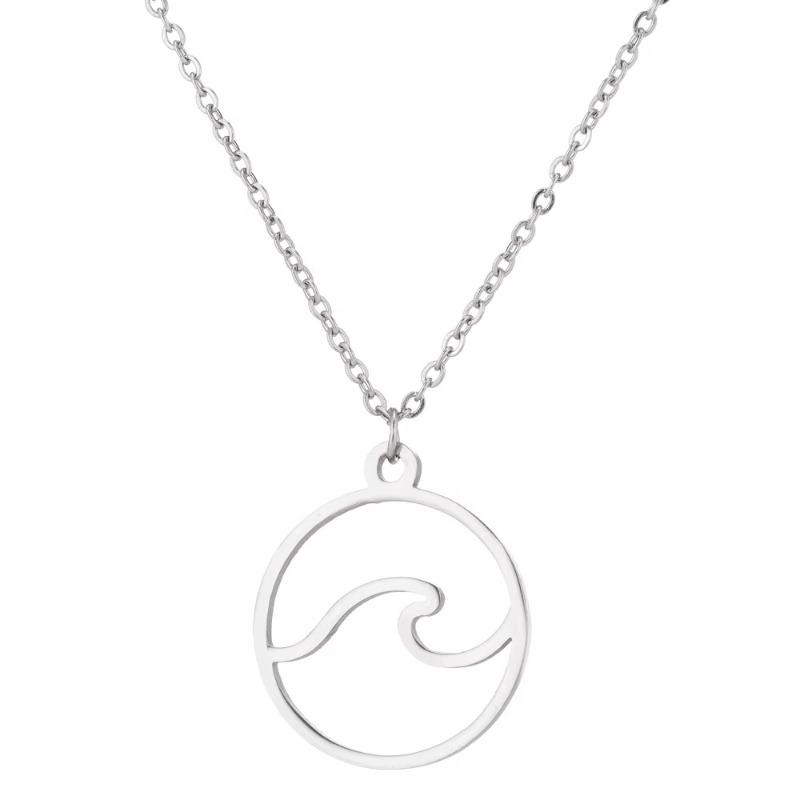 New stainless steel animal geometric hollow necklace fashionable personality simple pendant jewelry collarbone chain niche