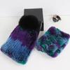 New Fashion Knitted Good Elastic Real Fur Scarf Hat Sets Women Winter Warm Natural Rex Rabbit Fur Scarves Hats Sets