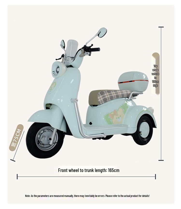 Long-Range Electric Scooter Tricycle for Commuting and Transport