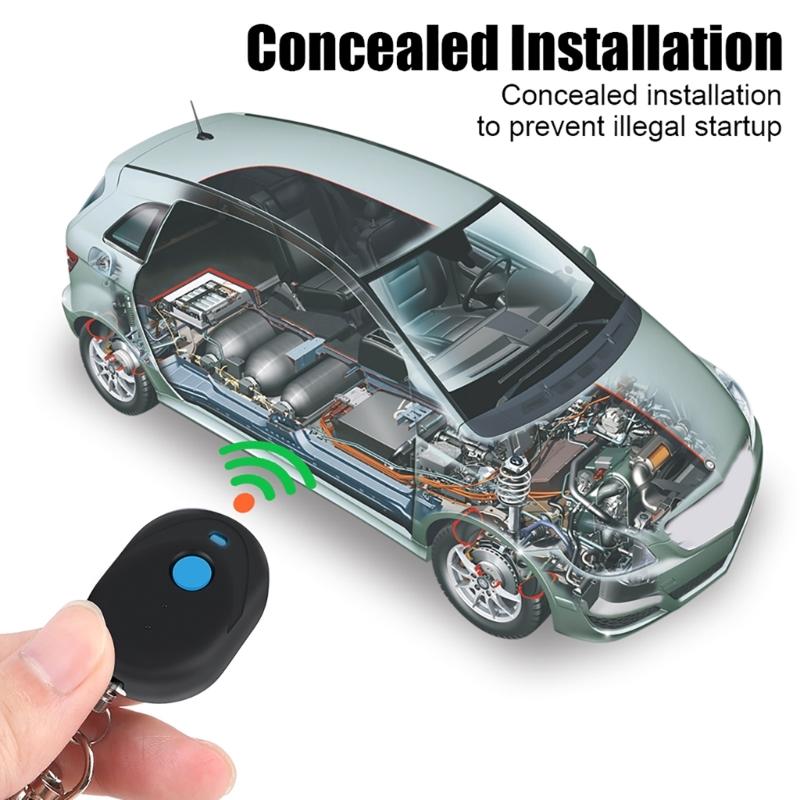 Anti-Theft Alarm System Car Engine Immobilizer Lock Car Wireless Engine Lock Intelligent Circuit Cut Offs with 2 Remotes